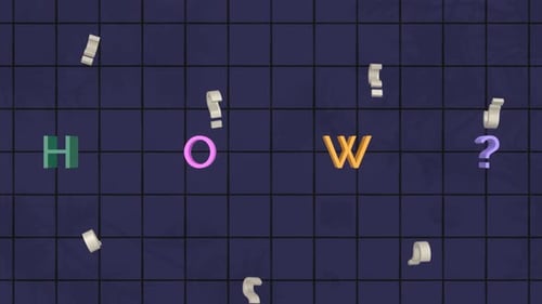 Animated How Question Word With Ceramic Wall Tile Background.