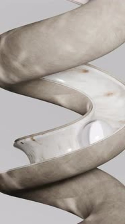 Looping 3D Animation of Sphere Sliding Down Spiral Track Minimal Abstract Motion