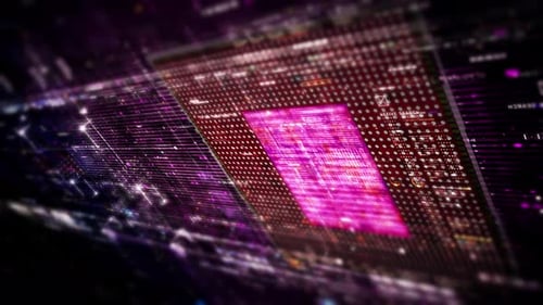 Futuristic Data Matrix Simulation HUD Screen 04