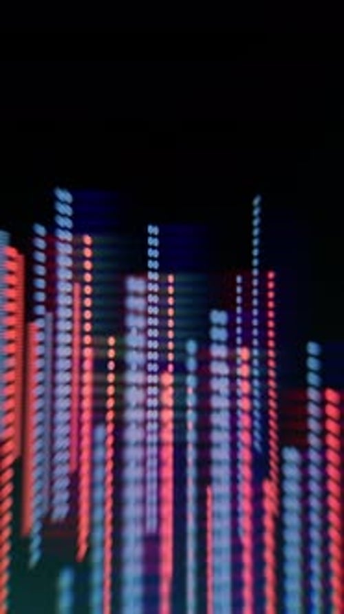 Vertical abstract financial chart animation showing colorful market bars and data patterns, ideal fo