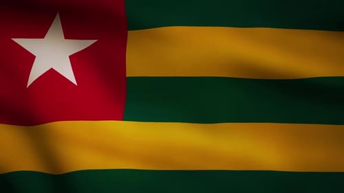 Realistic Togo National Flag Waving Seamless Loop Animation