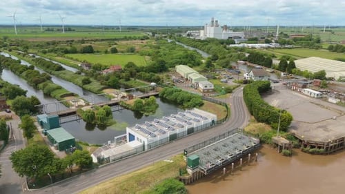 Aerial View of Keadby with Industrial and Natural Landscapes