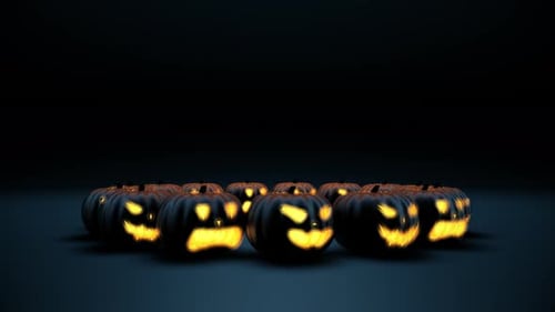 Schwarze böse Kürbisse