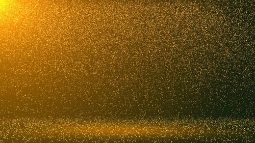 3D Christmas Golden Light Shine Dust Particles Bokeh Black in Air Background