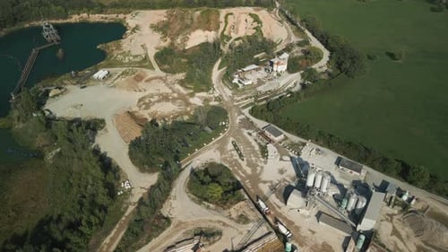 Sand Quarry Lake Aerial View