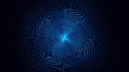 Hypnotic Blue Radial Light Burst In Motion