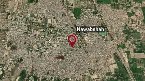 Plan de la ville de Nawabshah en zoom (Pakistan) de l'espace à la Terre