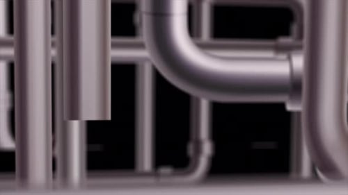 City Sewer Pipes Camera Zoom On Alpha Channel 4K