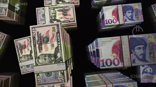 US Dollar and Georgia Lari money exchange loop