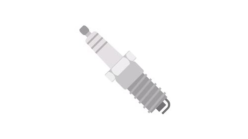 Flat Design Animation of a Spark Plug Assembly