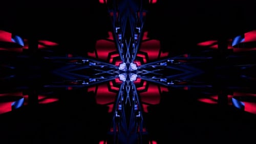 Tunnel au néon bleu et rouge VJ Loop