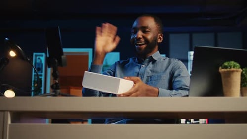 Influencer Unpacks Packaged Product