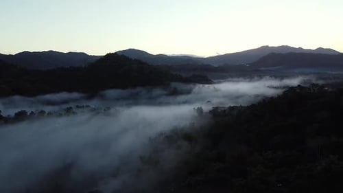Sea of clouds in mountains.