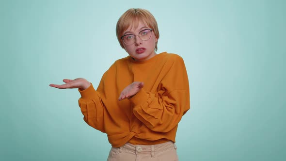 Woman Raising Hands Asking What Why Reason of Failure Anti Lifehacks ...