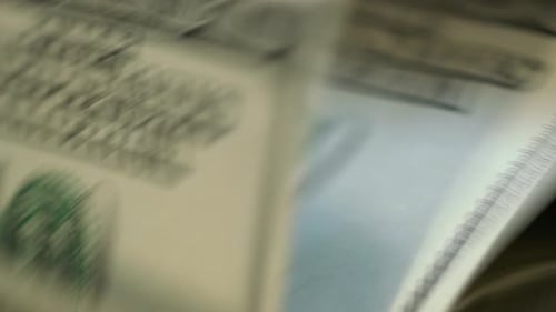 Machine Counting Crisp United States Currency Dollar Bills