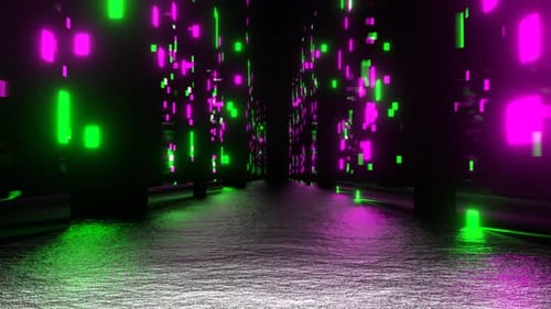 Green And Pink Cyber Quarter Background Vj Loop In 4K