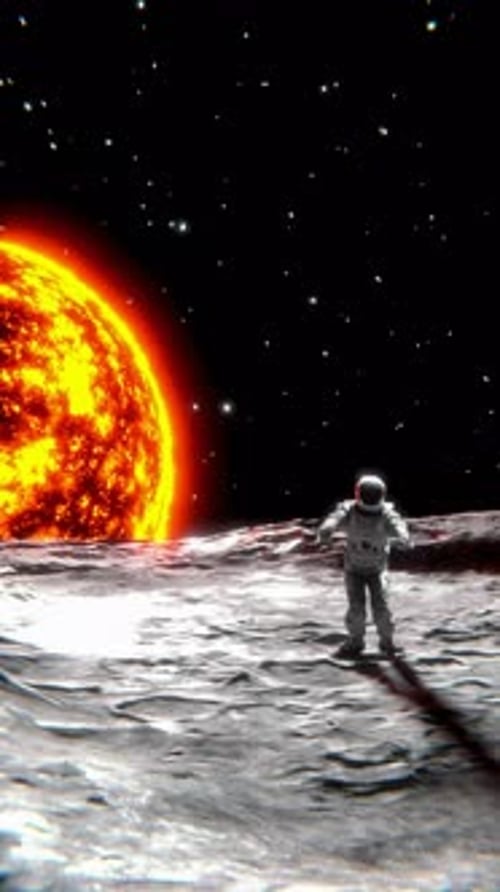 Happy Astronaut on the Moon Surface Loop Animation Satisfying Video