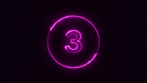 Neonlicht-Countdown 5 Sekunden