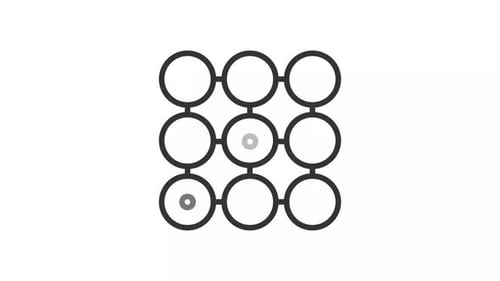 Animation noire à fines lignes d'une icône carrée de chargement abstraite