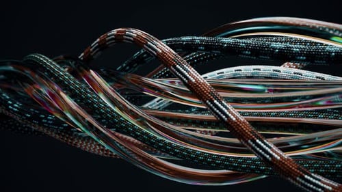 Modern Abstract Digital Cables Seamless Loop Animation