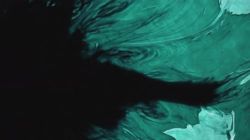 Abstract Dark Teal Fluid Ink Background Animation