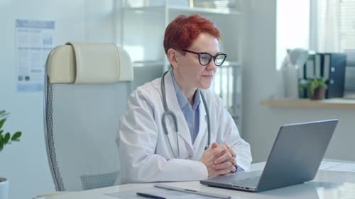 Female Doctor on a Telehealth Video Call