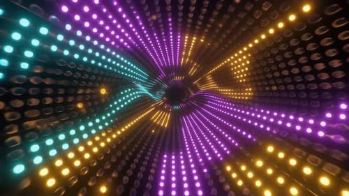 Abstract Glowing LED Light Tunnel VJ Loop