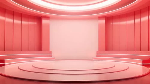 Sleek Virtual Event Stage with Dynamic Glowing Lights