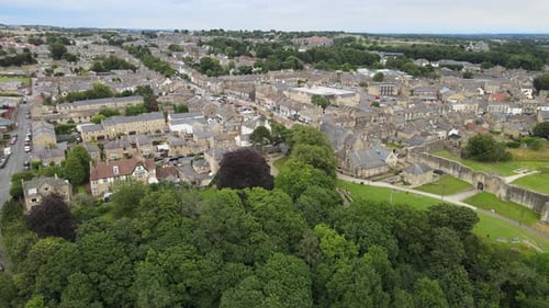 English heritage , ruin, fort, England Britain, Aerial footage Point of view