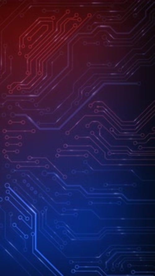 Animated Circuit Board Digital Technology Vertical Background Footage Computer Processor CPU Concept
