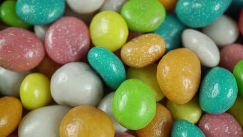 Colorful Candy-Coated Sweets Close Up