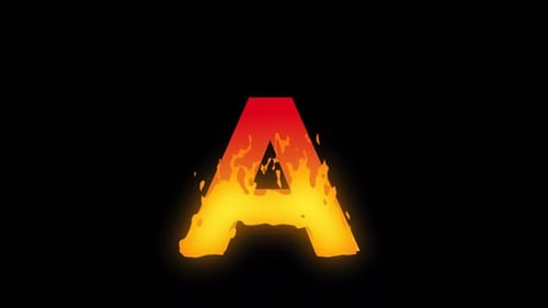 Dynamic Fiery Letter A Alphabet Animation