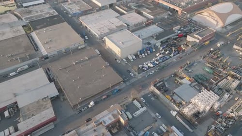 Vue aérienne d'un quartier industriel de Brooklyn