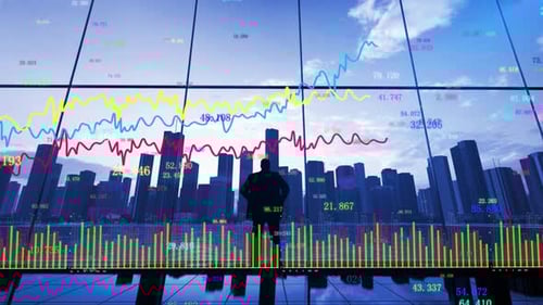 Financial Center Stock Index Chart Background