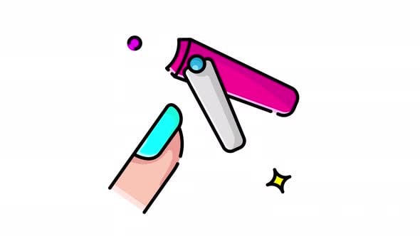 La higiene animada al cortarse las uñas es un icono crucial , Motion ...