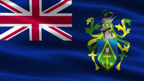 Pitcairn Islands Flag Waving Realistic Animation