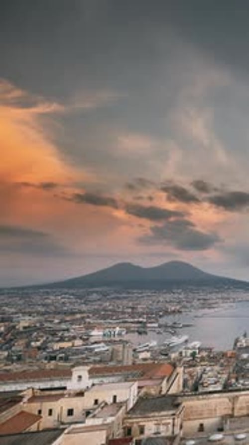 Naples Italy Top View Skyline