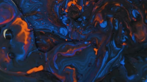 Orange, Dunkelblau, Schwarz, Tinte, Swirl Space Concept