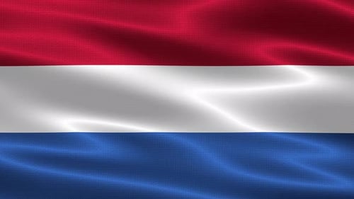 Realistic Waving Flag of the Netherlands Loop Animation
