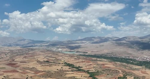 Farm Fields Background Texture 4 K Aerial View Turkey Antalya