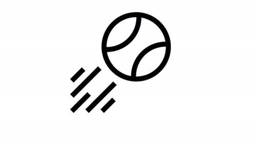 tennis ball line icon animation