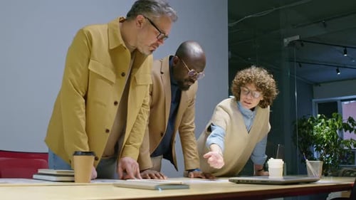 Team Collaborates in Modern Office Space