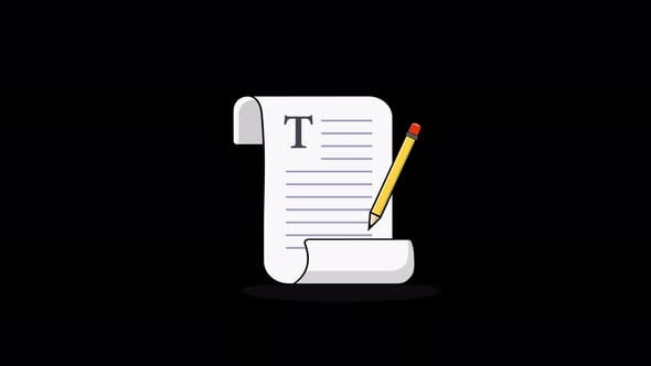 Flat Design Animated Document with Writing Pencil, Backgrounds Motion ...