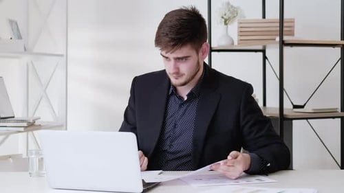 Online Conference Web Presentation Business Man