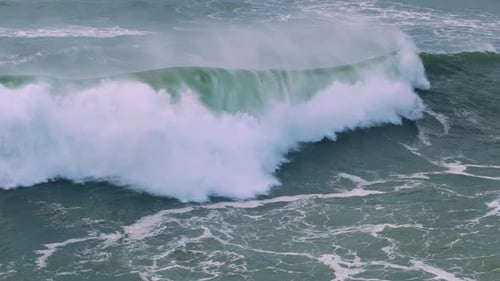 Powerful Ocean Wave Rolling in Slow Motion