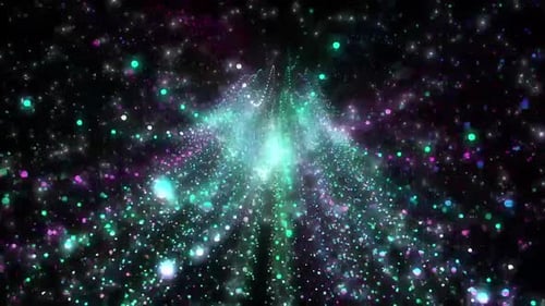 Abstract Tunnel of Sparkling Light Particles