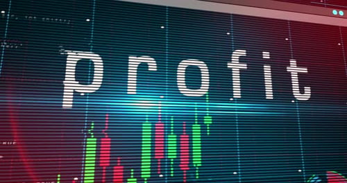 Futuristic Financial Data Display: Corporate Charts and Graphs Animation