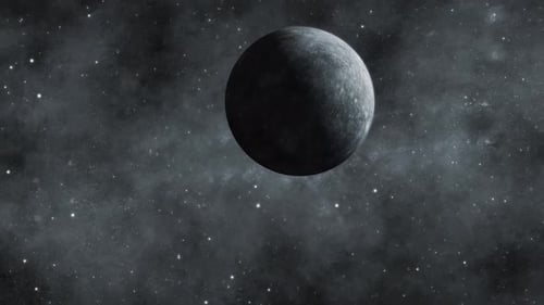 Gedrehter realistischer originaler 3D-Merkurplanet im Weltraum