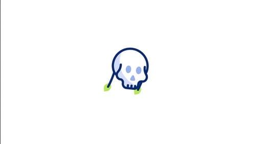 Fluid Morphing Skull Line Art Icon Animation
