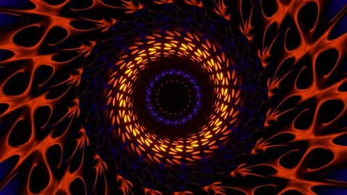 Purple And Orange Neon Light In Grate Tunnel Background Vj Loop In 4K
